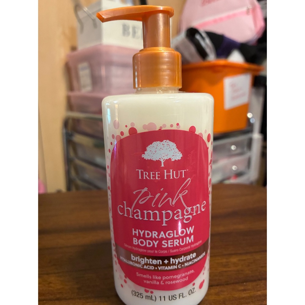 Tree Hut Pink Champagne Hydraglow Body Serum 11oz Brighten Hydrate Vitamin C